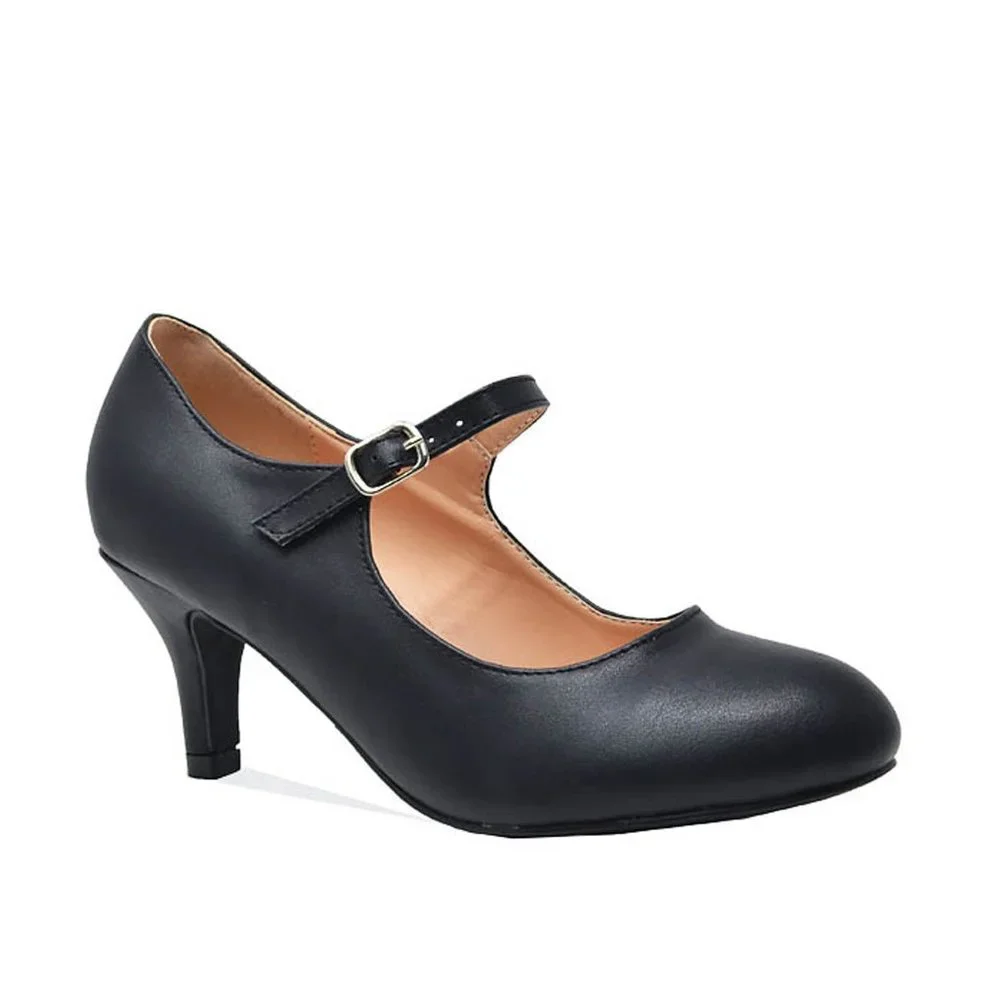 WOMEN'S VINTAGE STYLE LOW HEEL - Picture 2 of 4